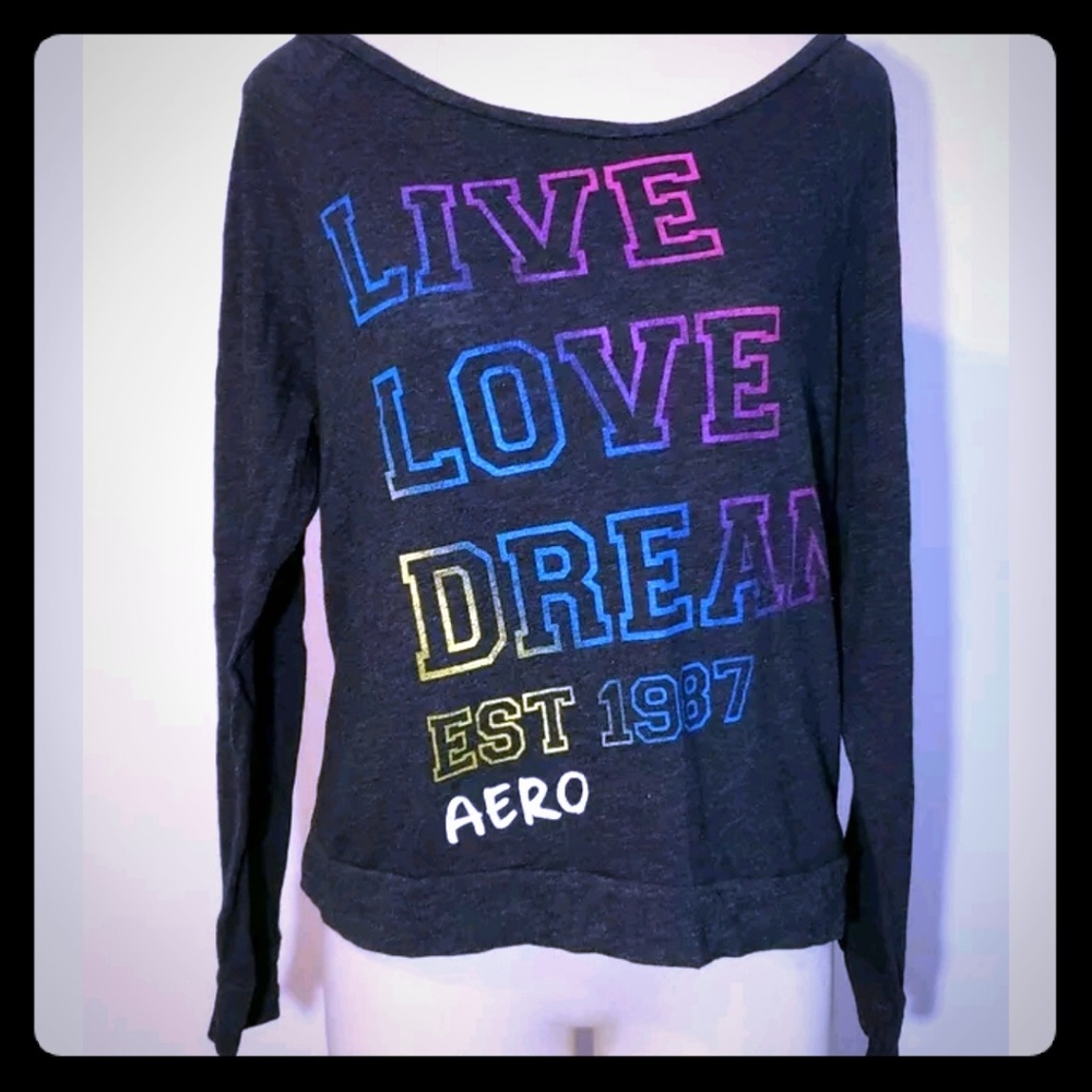 Aeropostale Womens Long Sleeve Graphic T-Shirt